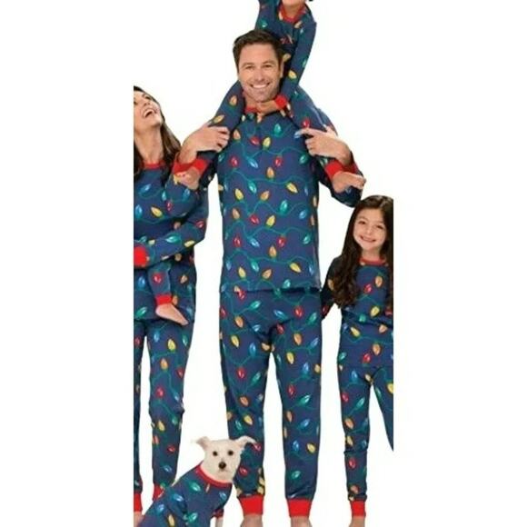 PajamaGram Christmas Lights Matching Christmas Pajama Set Mens Large - Picture 7 of 7